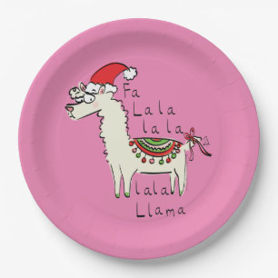 Prato De Papel Llama Cute Engraçado Crianças de Natal
