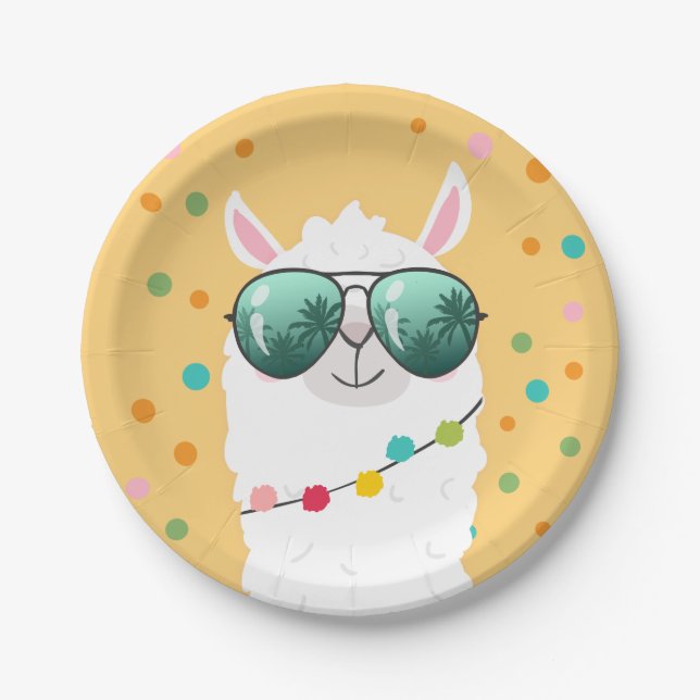 Prato De Papel Llama Rama Papel Plata Festa Mexicana Alpaca (Frente)