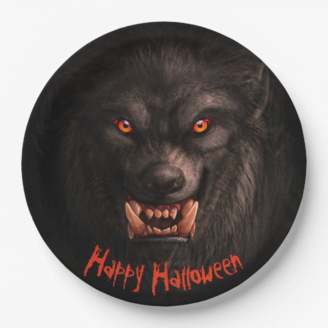 Prato De Papel Lobisomem (Lycanthropy) Halloween (Frente)