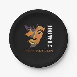 Prato De Papel Lobo Mau Clássico, Feliz Halloween