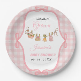 Prato De Papel Locally grown Pink girlbaby shower  Baby sprinkle 