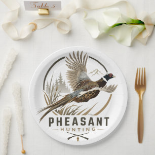 Prato De Papel Logotipo de Caça ao Faisão