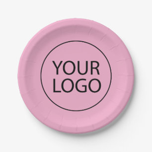 Prato De Papel Logotipo Empresarial Cor-de-Rosa Personalizado Pro