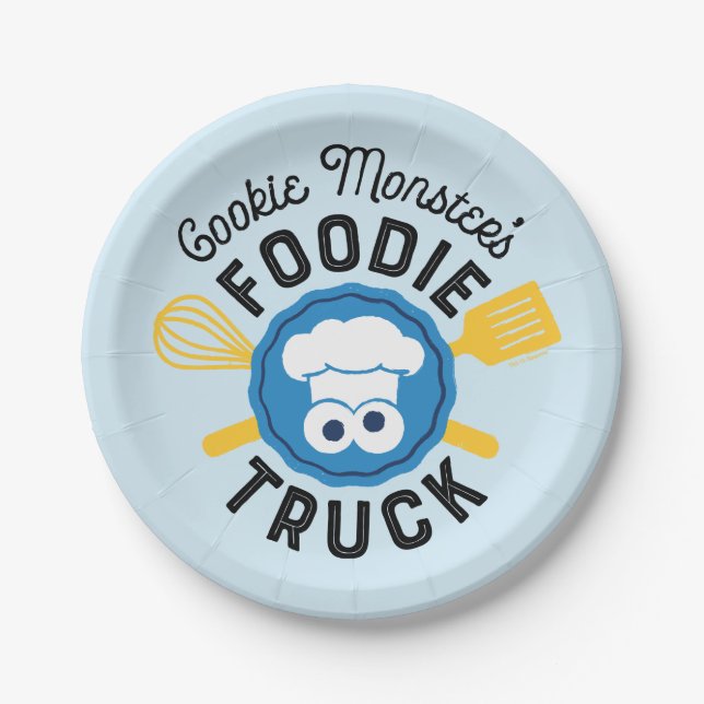 Prato De Papel Logotipo Foodie Truck do Monstro do Cookie (Frente)
