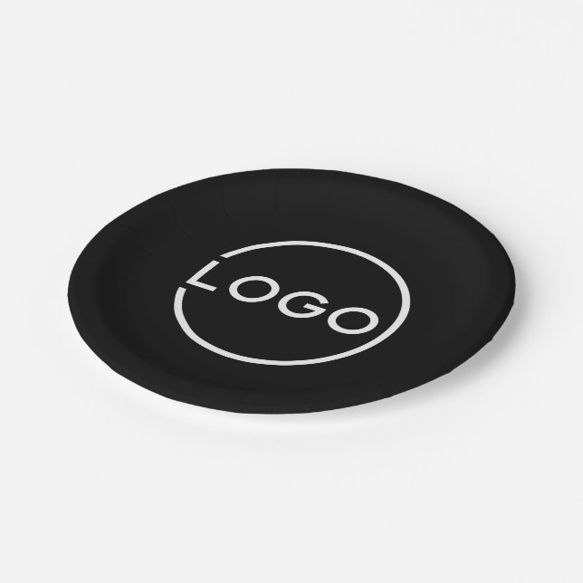 Prato De Papel Logotipo Personalizado de Negócios (Inclinado)