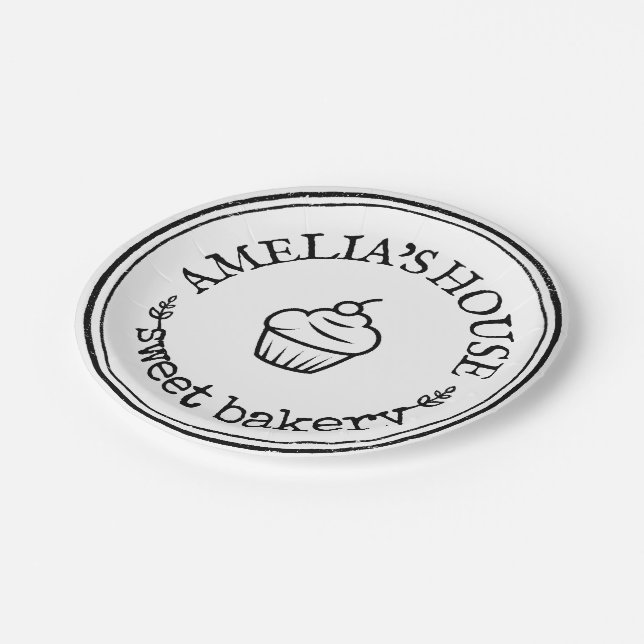 Prato De Papel Logotipo personalizado grande personalizado (Inclinado)