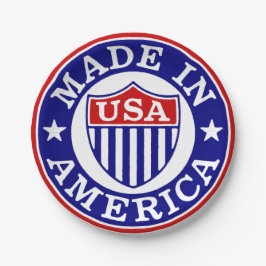Prato De Papel Logotipo Vintage USA Made In America
