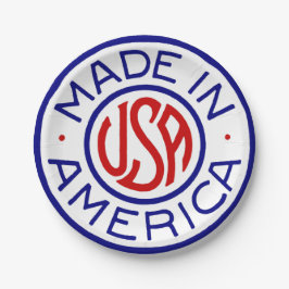 Prato De Papel Logotipo Vintage USA Made In America