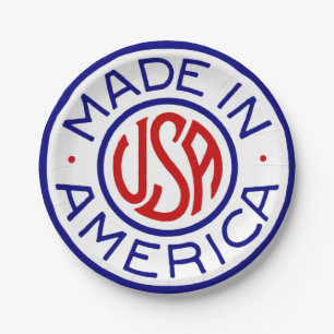 Prato De Papel Logotipo Vintage USA Made In America