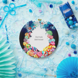 Prato De Papel Lollipop Boho Candyland Birthday