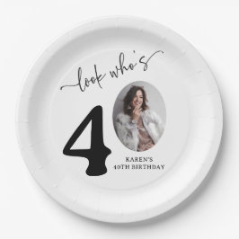 Prato De Papel Look Who's 40! Modern Photo 40th Birthday