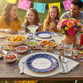 Prato De Papel Louça de festa botânica elegante