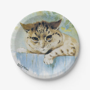 Prato De Papel Louis Wain - Ilustração do Gato Vintage na Próxima