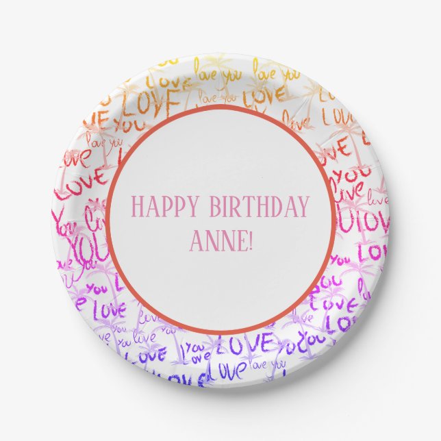 Prato De Papel Love Custom Paper Plates (Frente)