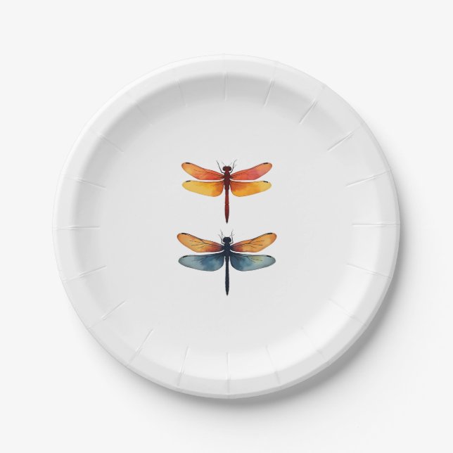 Prato De Papel Love Dragonflies child small simple Minimalist Dra (Frente)