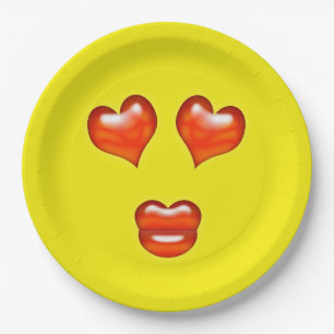 Prato De Papel Love Emoji