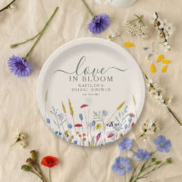 Prato De Papel Love in Bloom Wildflower Meadow Bridal Shower