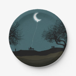 Prato De Papel Lua Balão