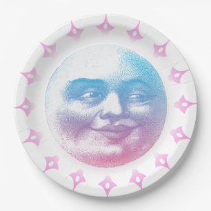 Prato De Papel Lua de sorriso de Boho