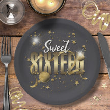 Lua e estrelas Sweet 16 Dourado/Blk ID788