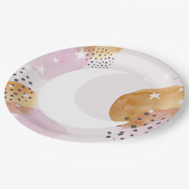 Prato De Papel Lua Rosa