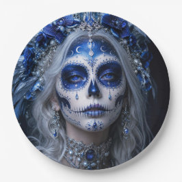 Prato De Papel Lua Safira Calavera – Azul Celestial