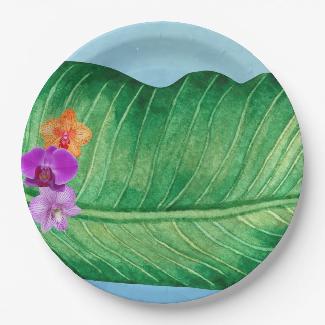 Prato De Papel Luau Leaf (Frente)