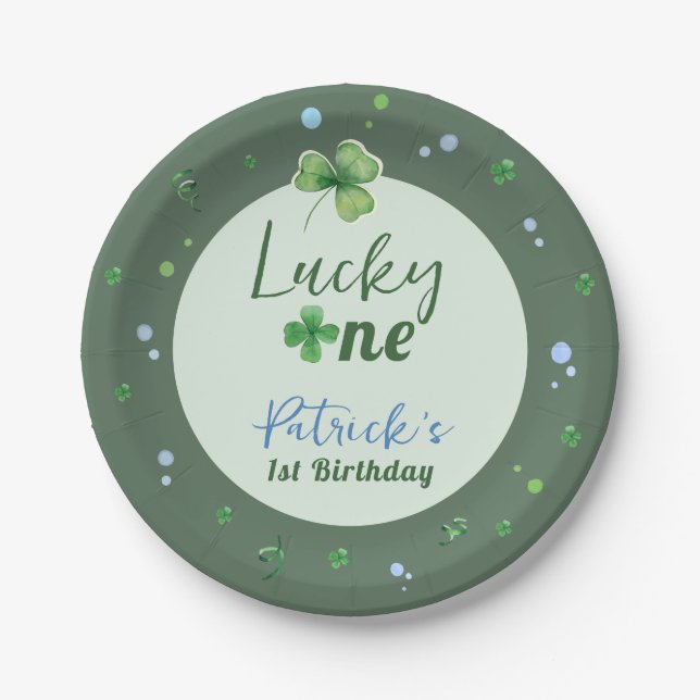 Prato De Papel Lucky One St Patrick Boy Birthday (Frente)