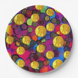 Prato De Papel Lucky Pennies