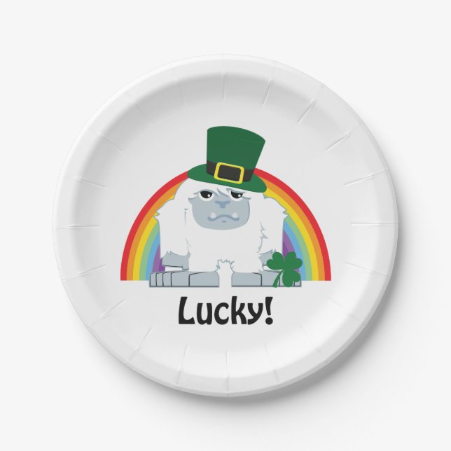 Prato De Papel Lucky Yeti Leprechaun (Frente)