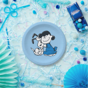 Prato De Papel Lucy Hugging Snoopy