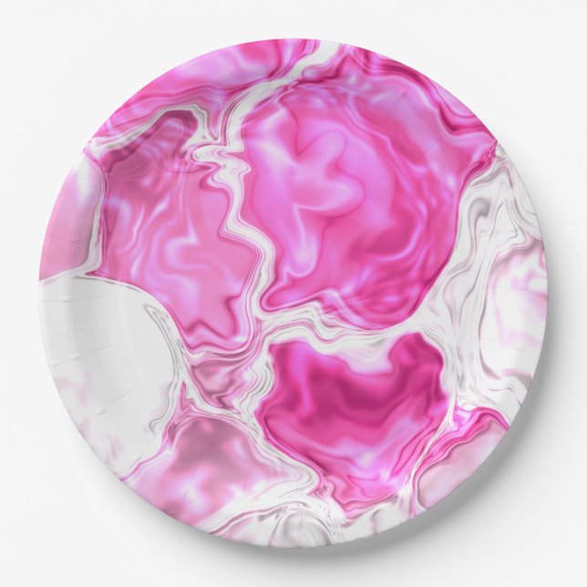 Prato De Papel Luminosidade Rosa (Frente)