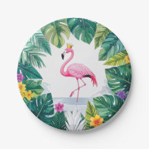 Lush Leafy | Tropical de Flamingo Rosa Elegante