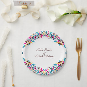 Prato De Papel Luxo Caprichoso Floral Estilo Ivory Fronteira Casa