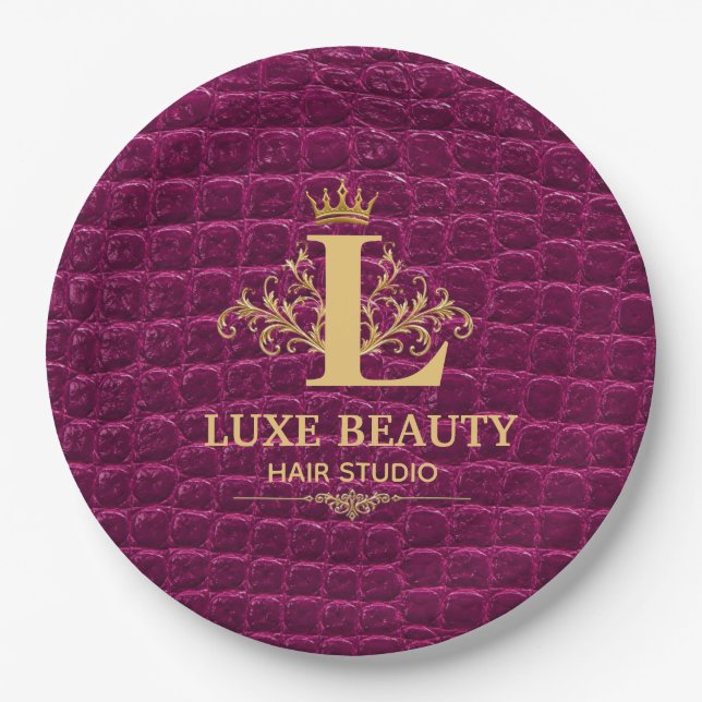Prato De Papel Luxury Crocodile Leather Monogram Gold Initial  (Frente)