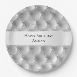 Prato De Papel Luxury Glam Soft Cinza Faux Velvet