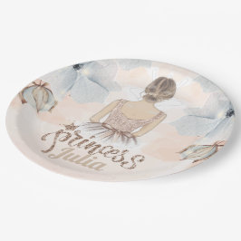 Prato De Papel Luxury Princesa Birthday Beiger Personalize
