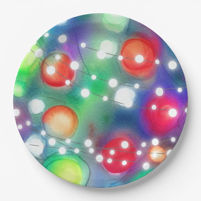 Prato De Papel Luzes de Natal (Frente)