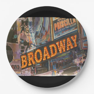 Prato De Papel Luzes de Neon da Broadway