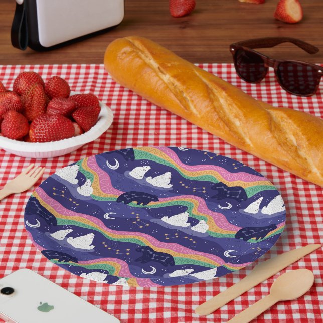 Prato De Papel Luzes de norte - Placas de papel (Piquenique)