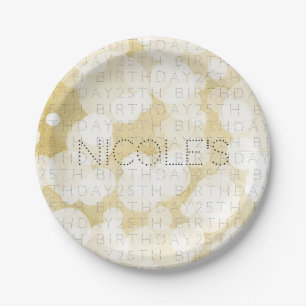 Prato De Papel Luzes Douradas Glamour Dourado Moderno QUALQUER EV