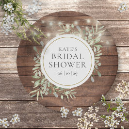 Prato De Papel Luzes Rústicas de Corda Folhagem Chá de Noiva