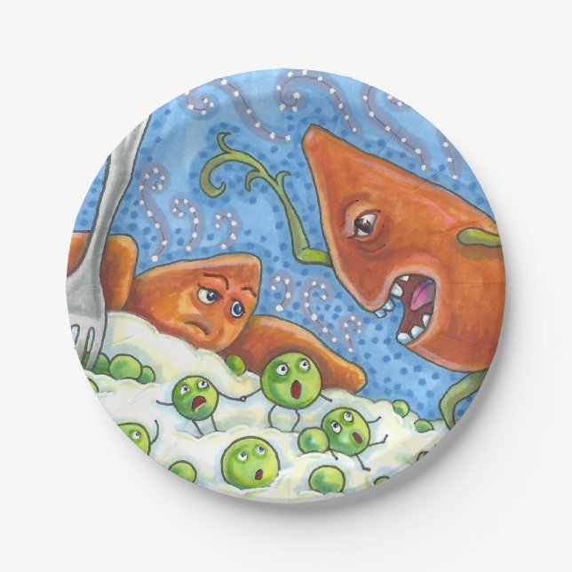 PRATO DE PAPEL MÁ YAM GRITANDO EM PEAS, ENGRAÇADO GRAÇAS À REFEIÇ (Frente)