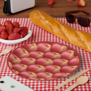 PRATO DE PAPEL MAÇÃ VERMELHA DELICIOSA