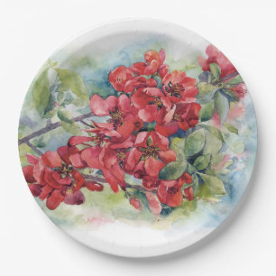 Prato De Papel Macaquarela maçã marmelo flor flores árvore casame