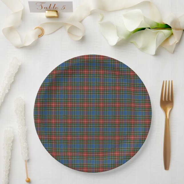 Prato De Papel MacBeth A Scottish Clan Tartan (Casamento)