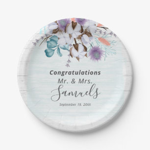 Prato De Papel Madeira Botânica Rústica De Algodão Do País Sul