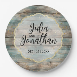 Prato De Papel Madeira chique Pastel