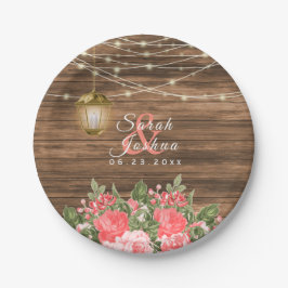 Prato De Papel Madeira, Lanterna e Flor de Coral