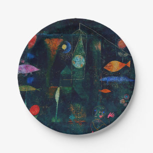 Prato De Papel Magia do Peixe de Paul Klee Pintura Abstrata Arte